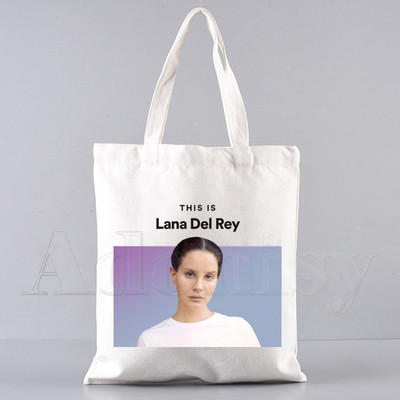 Lana Del Rey Funny Shopping Bag Graphic Tote Harajuku Ženska platnena torba na rame Ženska Ulzzang Eco Large-Capacity