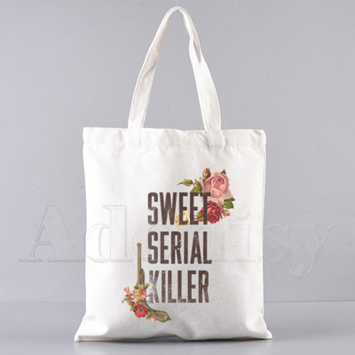 Lana Del Rey Funny Shopping Bag Graphic Tote Harajuku Ženska platnena torba na rame Ženska Ulzzang Eco Large-Capacity