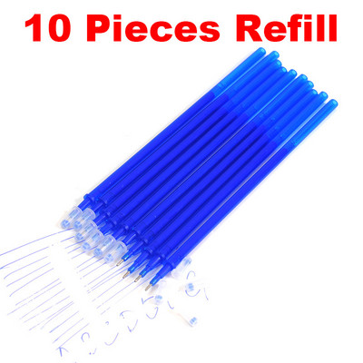 1 gab. Dzēšams lodīšu pildspalva vai 10 GB izdzēšams uzpildīšanas komplekts, stila mazgājamas rakstāmpiederumu pildspalvas Skolas biroja 0,5 mm zilas tintes gēla pildspalva