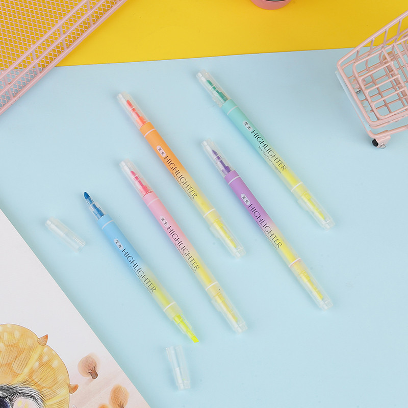 6Pcs/set Cartoon Constellation Printers Šareni dvoglavi fluorescentni marker marker u boji Slatka boja za grafite