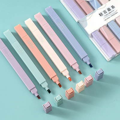 6Pcs/set Pastel Highlighter Olovka Kawaii Candy Color Fluorescentna Olovka Markeri za spomenar Studentski pribor Školski pribor