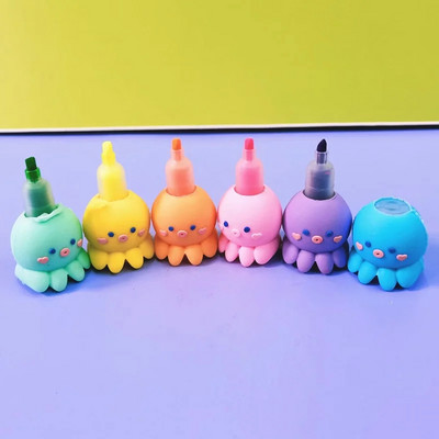 5 Έγχρωμο στυλό φθορισμού Creative Cute Cartoons Octopus Highlighters Στυλό Παιδικά Δώρα Σχολικά Χαρτικά