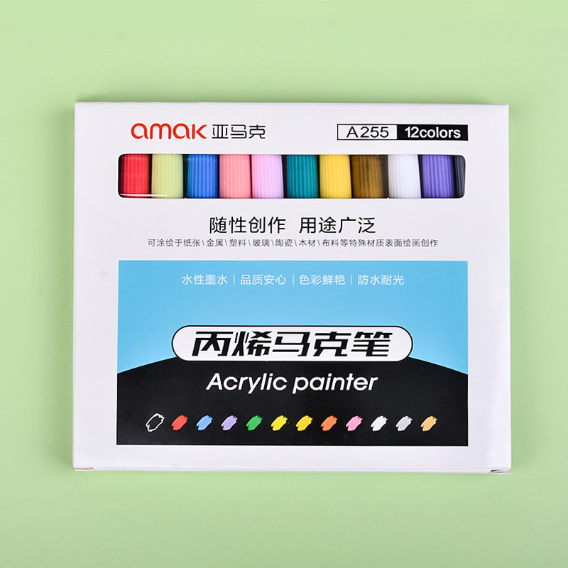 Set de 12 culori Marker acrilic Pictură Diy pentru copii Graffiti Pen Color Marker pe bază de apă