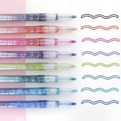 8PCS/Set Dvostruka obrisna olovka Boja olovke Student s fluorescentnim setom Key-point Ručna računska olovka Studentski pribor