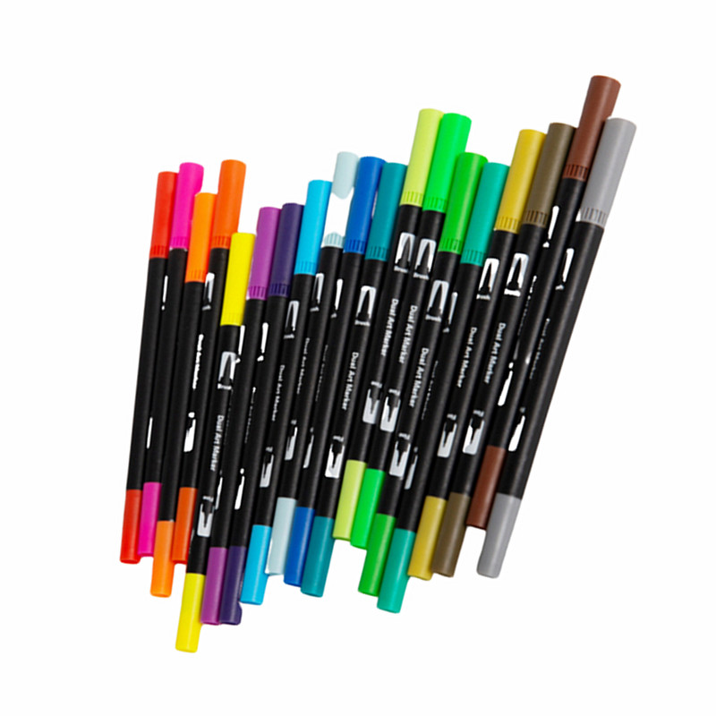 Lolede, 12 culori, pensulă, pictură, scris, caligrafie, set de pix cu vârf fin, markere pentru schiță, pix, papetărie școlară, rechizite de artă Papeleria