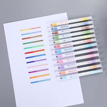 Многоцветна писалка за хайлайтър с един/двоен край Пастелен течен маркер Флуоресцентни хайлайтери Акварелна писалка за рисуване Училище 04428