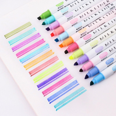 Stilo de iluminat multicolor cu un singur/dublu pix Marcator lichid pastel Subliniere fluorescente Pix pentru desen acuarela School 04428