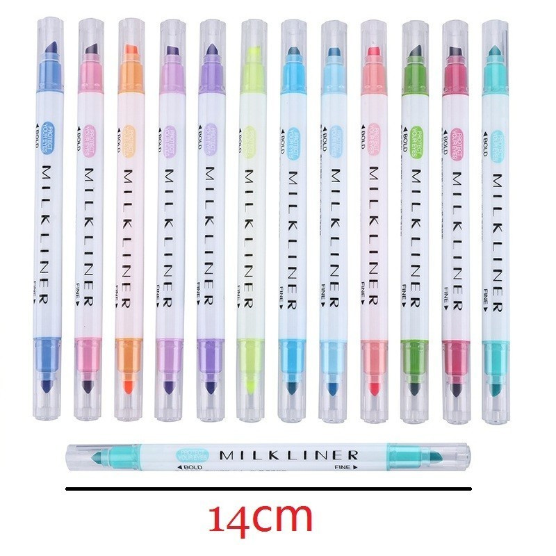 Daudzkrāsains viena/divu galu marķieris pasteļkrāsas šķidrais marķieris fluorescējošie marķieri akvareļu zīmēšanas pildspalvu skola 04428