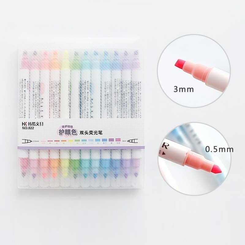 Daudzkrāsains viena/divu galu marķieris pasteļkrāsas šķidrais marķieris fluorescējošie marķieri akvareļu zīmēšanas pildspalvu skola 04428