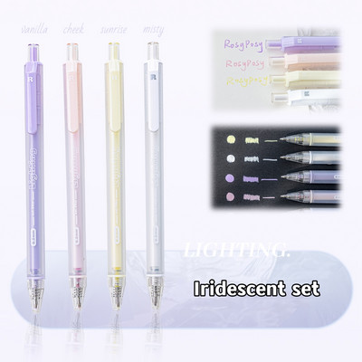 4 vnt Apšvietimo spalvos meno žymeklio rašiklio rinkinys 0,8 mm rutulinis paryškinimo pastelinis įdėklas piešimui rašyti mokyklos reikmenims FC7346