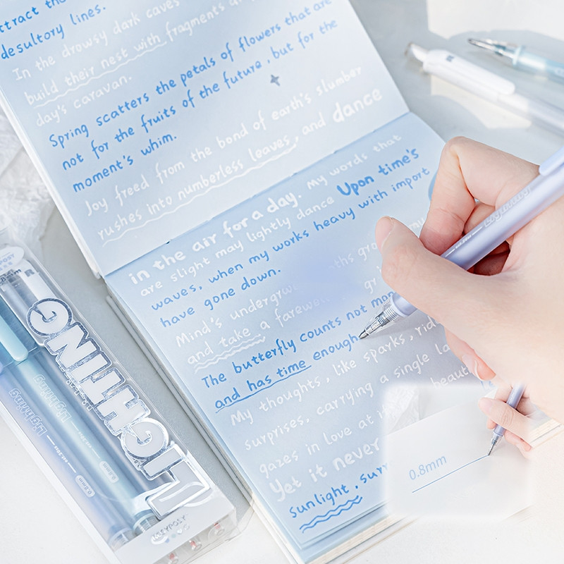 4 vnt Apšvietimo spalvos meno žymeklio rašiklio rinkinys 0,8 mm rutulinis paryškinimo pastelinis įdėklas piešimui rašyti mokyklos reikmenims FC7346