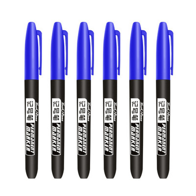 6 vnt. / rinkinys Nuolatinis žymeklis, plonas, vandeniui atsparus rašalas, plonas antgalis, neapdorotas antgalis, juodas mėlynas raudonas rašalas 1,5 mm smulkios spalvos žymekliai