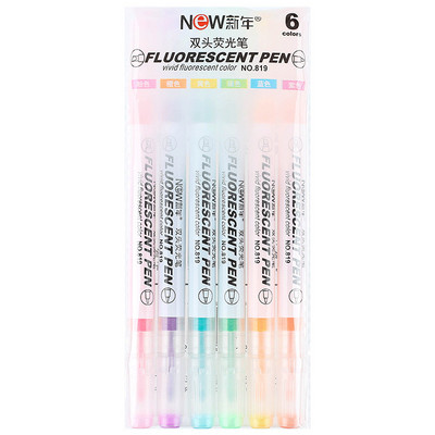 6 db dupla hegyű kiemelő toll Kawaii Macaron színes manga markerek barkácsnapló pasztell fluoreszcens tollkészlet koreai írószer