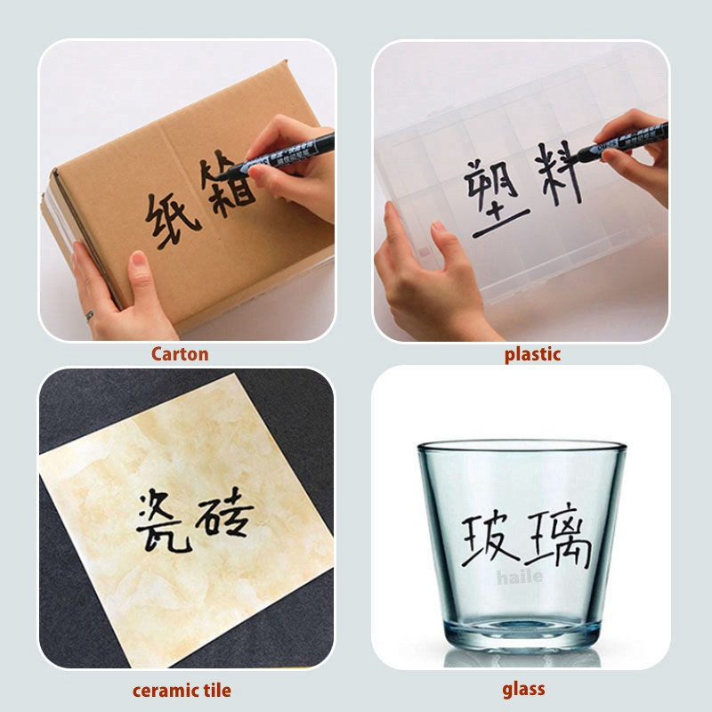 Haile 6 vnt Aliejiniai vandeniui atsparūs nuolatiniai smulkių taškelių dažų žymekliai, skirti padangų žymekliams Signature Pen Stationery Art Preces