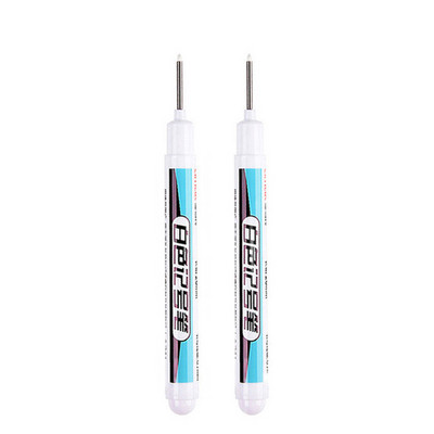 Haile 0,7 mm Marcator cu vopsea albă, 20 cm Set de pixuri cu găuri adânci, Pixuri uleioase permanente rezistente la apă pentru plăci de sticlă, lemn de rocă, metal