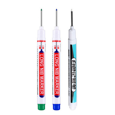 Haile 0,7 mm Marcator cu vopsea albă, 20 cm Set de pixuri cu găuri adânci, Pixuri uleioase permanente rezistente la apă pentru plăci de sticlă, lemn de rocă, metal