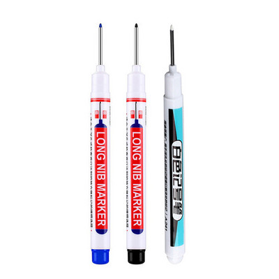 Haile 0,7 mm Marcator cu vopsea albă, 20 cm Set de pixuri cu găuri adânci, Pixuri uleioase permanente rezistente la apă pentru plăci de sticlă, lemn de rocă, metal