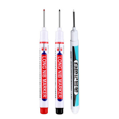 Haile 0,7 mm Marcator cu vopsea albă, 20 cm Set de pixuri cu găuri adânci, Pixuri uleioase permanente rezistente la apă pentru plăci de sticlă, lemn de rocă, metal