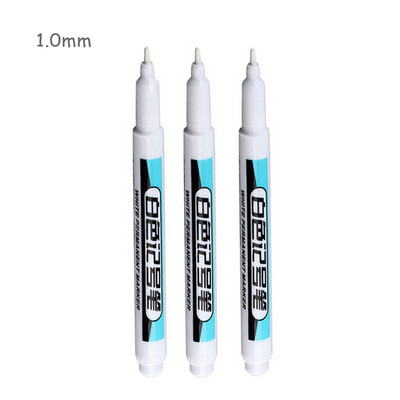 Haile 0,7 mm Marcator cu vopsea albă, 20 cm Set de pixuri cu găuri adânci, Pixuri uleioase permanente rezistente la apă pentru plăci de sticlă, lemn de rocă, metal