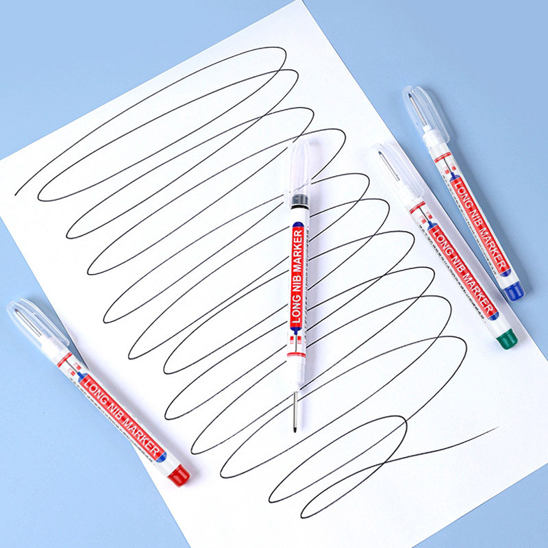 Haile 0,7 mm Marcator cu vopsea albă, 20 cm Set de pixuri cu găuri adânci, Pixuri uleioase permanente rezistente la apă pentru plăci de sticlă, lemn de rocă, metal