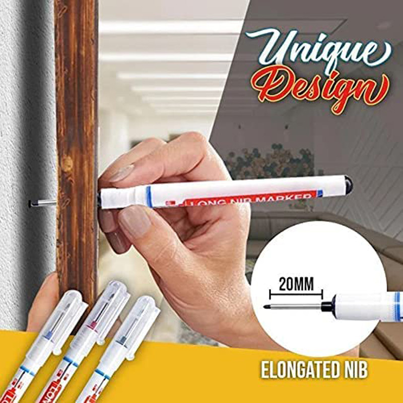 Haile 0,7 mm Marcator cu vopsea albă, 20 cm Set de pixuri cu găuri adânci, Pixuri uleioase permanente rezistente la apă pentru plăci de sticlă, lemn de rocă, metal