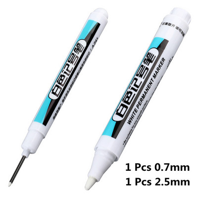 2/3 buc/set pentru pixuri de marcare cu cap lung din metal, plastic rezistent la apă uleios, stilou alb de mare capacitate, papetărie 0,7/1,0/2,5 mm