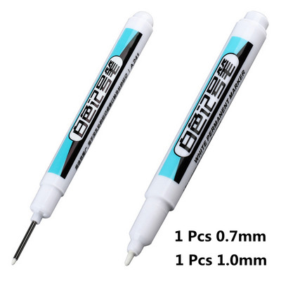2/3 buc/set pentru pixuri de marcare cu cap lung din metal, plastic rezistent la apă uleios, stilou alb de mare capacitate, papetărie 0,7/1,0/2,5 mm