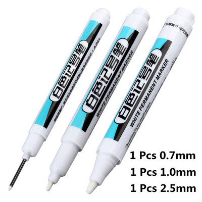 2/3 buc/set pentru pixuri de marcare cu cap lung din metal, plastic rezistent la apă uleios, stilou alb de mare capacitate, papetărie 0,7/1,0/2,5 mm