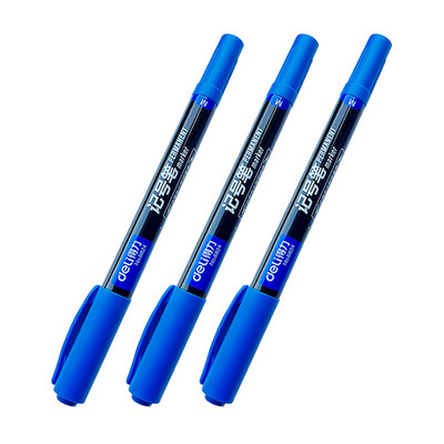 3Pcs Visokokvalitetne vodootporne trajne dvostruke vrhove 0,5/1,0 mm Pero Crno Plavo Crveno Umjetničke flomasteri Studentski školski uredski pribor