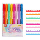 8Pcs dvostruka olovka za označavanje krivulje u obliku cvijeta Curve Line Markeri za grafite Višestruki oblici Markeri Olovka za pisanje