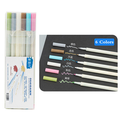 Set de pixuri de marcare din metal DIY, 6/12 culori, vopsea permanentă rezistentă la apă, desen Sharpie, rechizite școlare pentru elevi, artizanat, scris de artă