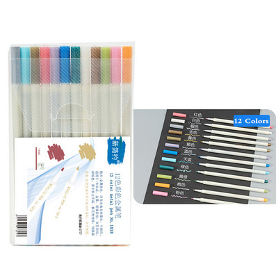Set de pixuri de marcare din metal DIY, 6/12 culori, vopsea permanentă rezistentă la apă, desen Sharpie, rechizite școlare pentru elevi, artizanat, scris de artă