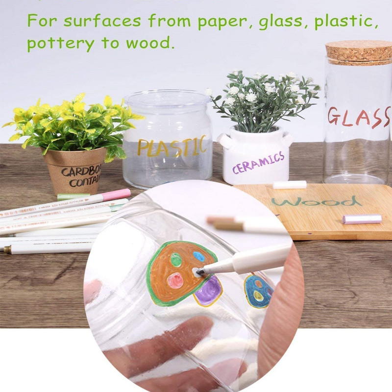 Set de pixuri de marcare din metal DIY, 6/12 culori, vopsea permanentă rezistentă la apă, desen Sharpie, rechizite școlare pentru elevi, artizanat, scris de artă