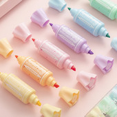 6 buc. Mini marcator în formă de bomboane, pix cu două fețe, îndrăzneț, liner epoptic fin, pictură, cadou pentru copii, rechizite școlare de birou H6421