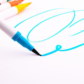 Μαρκαδόρος LOLEDE 12Colors Dual Brush Pen Marker Watercolor Art Markers Fineliner Calligraphy Lapis De Cor Caneta Kalem Προμήθειες γραφικής ύλης