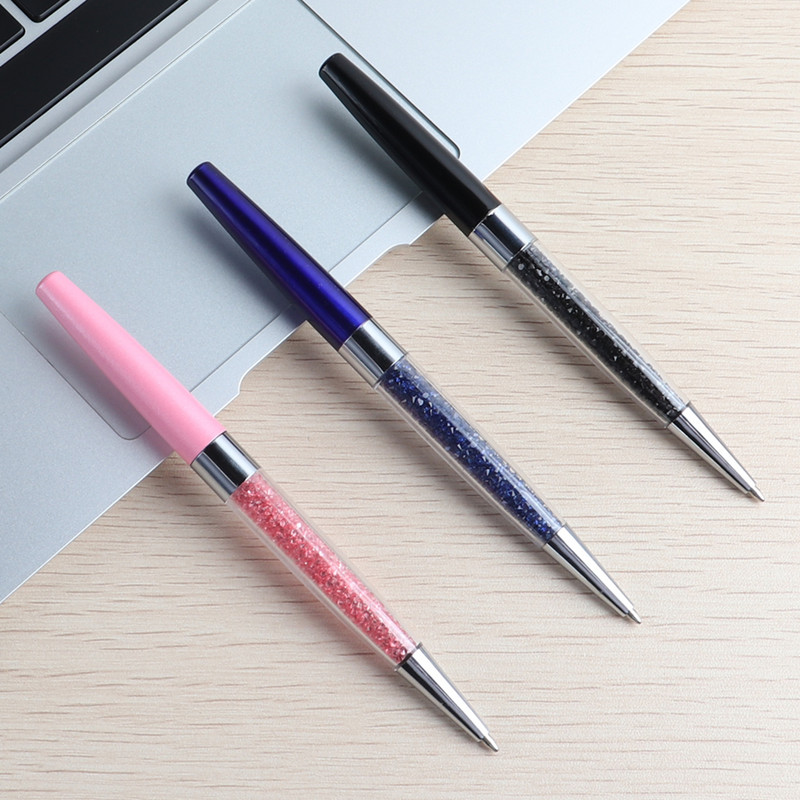 3/20 gab./komplekts kristāla lodīšu pildspalvas kancelejas piederumi biroja skolas piederumi vērpšanai no metāla augstas kvalitātes luksusa rullīšu dāvanu kristāla pildspalvas