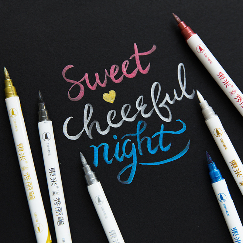 1kom metalik boja kist olovka dvostrani umjetnički marker linija za crtanje natpisi dnevnik album boja kaligrafija A6529