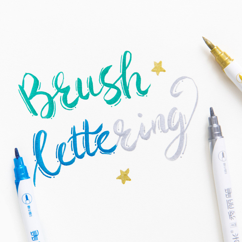 1kom metalik boja kist olovka dvostrani umjetnički marker linija za crtanje natpisi dnevnik album boja kaligrafija A6529