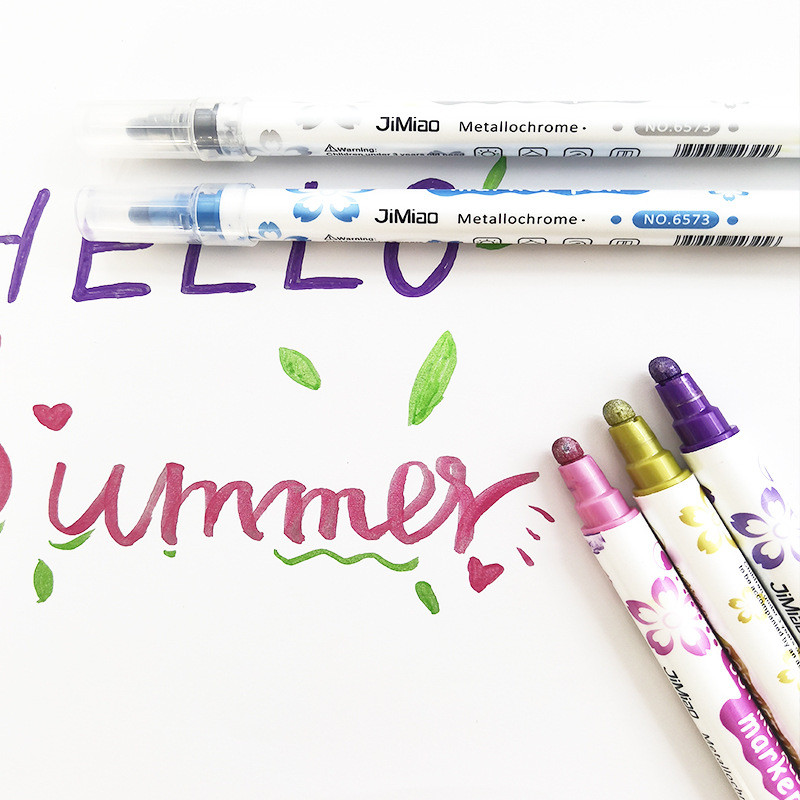 Marker s dvostrukim vrhom Točkasti metalni markeri Studentsko slikanje Grafiti Pribor za pisanje Šareni kawaii crtež Fluorescentna olovka