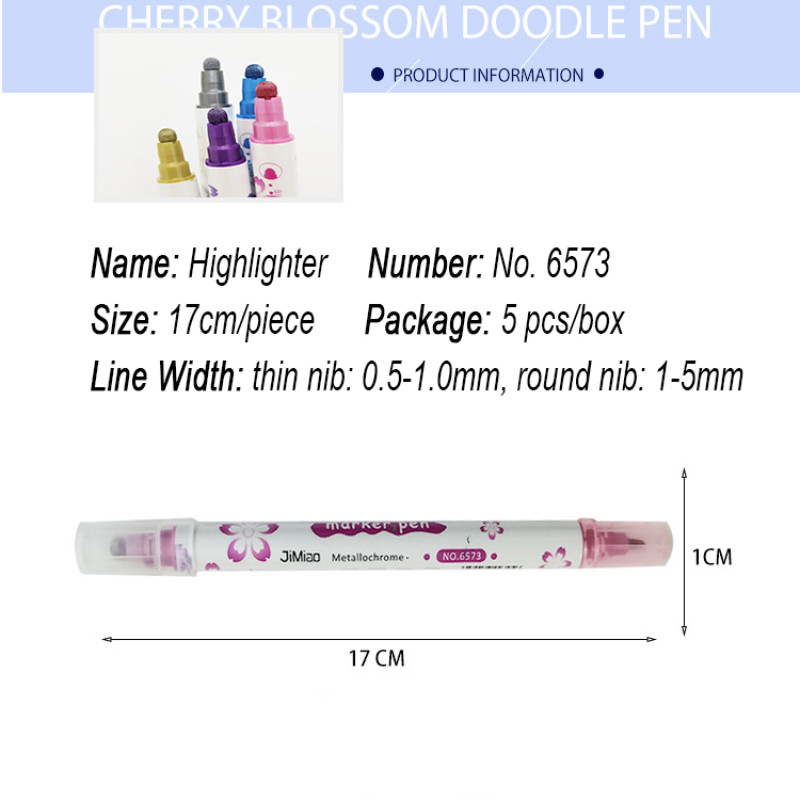 Marker s dvostrukim vrhom Točkasti metalni markeri Studentsko slikanje Grafiti Pribor za pisanje Šareni kawaii crtež Fluorescentna olovka