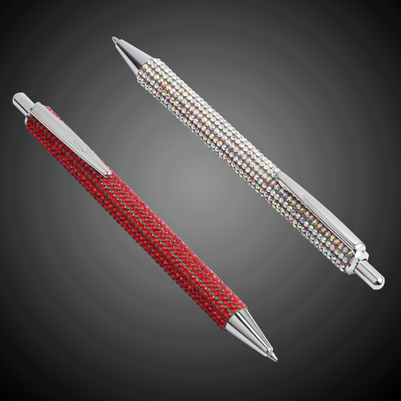 1PCS pix cu bile de cristal Stilo de presă Pixuri de cristal de lux pentru școală, birou, cadou de afaceri, articole de papetărie G2 reumplere 0,7 mm negru albastru