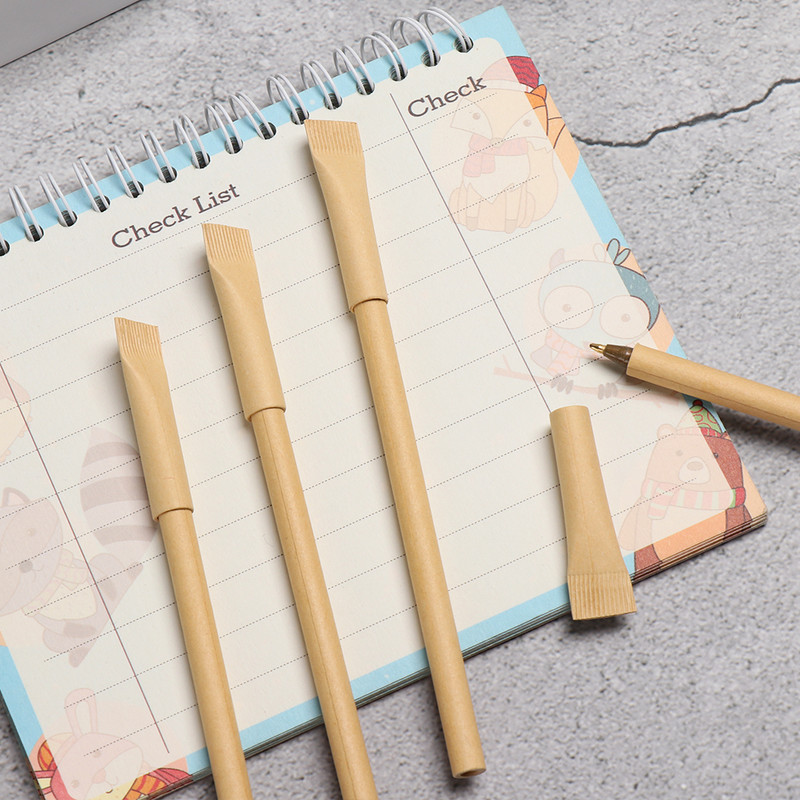 5 gab. Radošas zobu pastas formas kraftpapīra pildspalva, videi draudzīga lodīšu skolas biroja biroja rakstāmpiederumi.