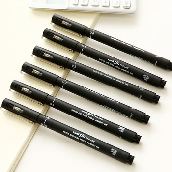 1 бр. Пигментна линия Art Marker Pen 0,05 0,1 0,2 0,3 0,5 0,8 Четка Различни маркери с връх Черен Fineliner Химикалки за скициране