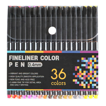 36/24/12 Colors Fineliner Pens Art Markes Fine Line Coloring for Sketch Writing Σχέδιο Σημείωση Λήψη χρωματισμού Μαρκαδόροι λεπτών σημείων