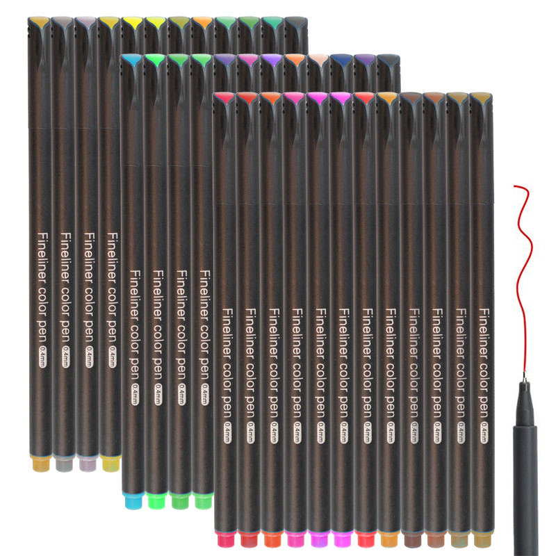 36/24/12 boja Fineliner olovke Art Markes Fine Line Coloring za pisanje skica Crtanje Bilješke Bojanje Fine Point markeri