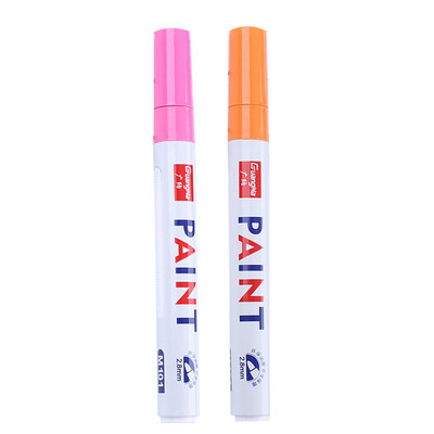 1/2 gab. Pastāvīgās krāsas pildspalvas balti marķieri 12 krāsu eļļas bāzes vidēja gala ūdensizturīga marķiera pildspalva metālam, akmens kokam, auduma krūzēm