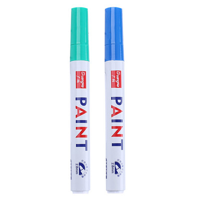 1/2 gab. Pastāvīgās krāsas pildspalvas balti marķieri 12 krāsu eļļas bāzes vidēja gala ūdensizturīga marķiera pildspalva metālam, akmens kokam, auduma krūzēm
