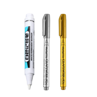 Set markera bijele boje 0,7/1,0/2,5 mm, masna trajna boja s finim vrhom za grafite na kamenu, tkanini, drvu, metalu, staklu, platnu, gumama