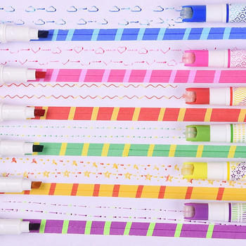 7PCS Двуглав маркер Забавен модел Очертание Маркер Химикалка Ръчно копиране на акаунт Многоцветна бързосъхнеща маркировка Бележки Живопис
