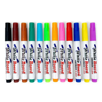 12 цвята маркери за бяла дъска Изтриваеми цветни маркери Химикалки с течен тебешир за училищна офис Бяла дъска Черна дъска